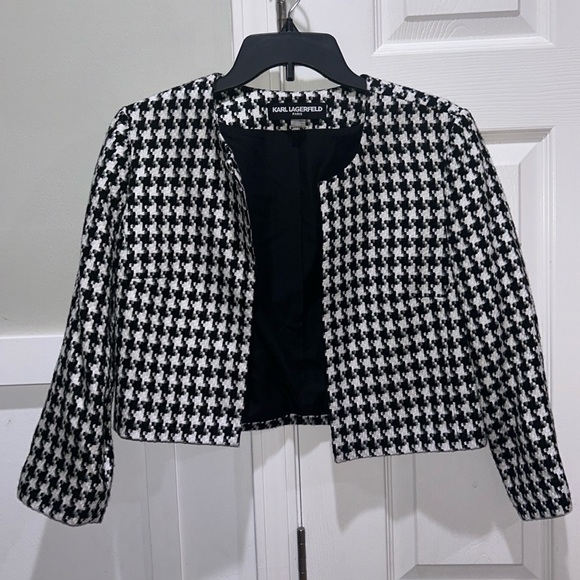 Karl Lagerfeld Beautiful Black & White Classic Jacket ,Size S - Picture 1 of 5